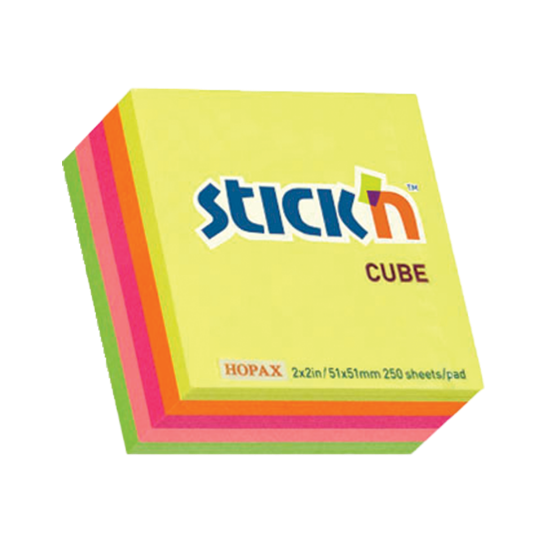 Picture of Adhesive Cubes: 76mm X 76mm Neon 400 Sheets Pkt-12