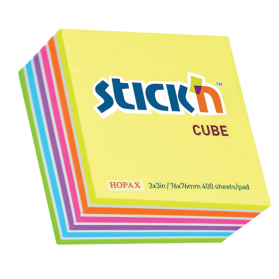 Picture of Adhesive Cubes: 76mm X 76mm Neon 400 Sheets Stripe