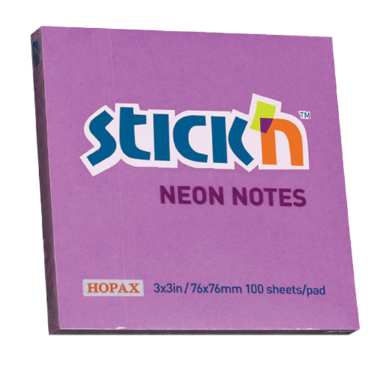 Picture of Adhesive Notes: 76mm X 76mm Neon Purple Each