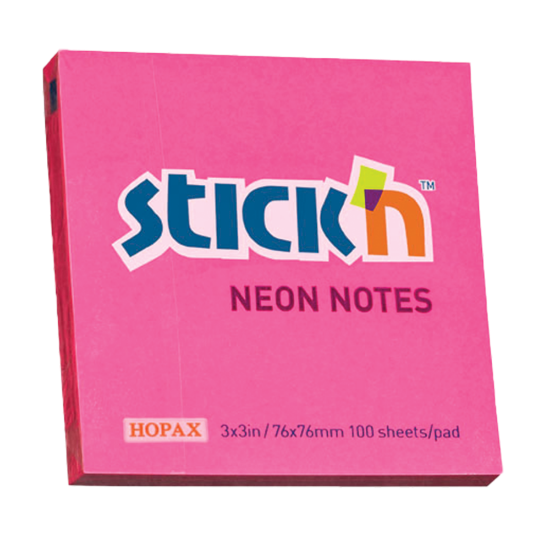 Picture of Adhesive Notes: 76mm X 76mm Neon Magenta Each