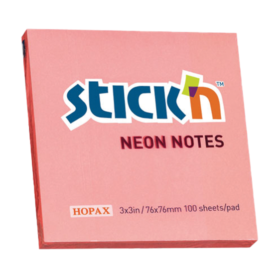 Picture of Adhesive Notes: 76mm X 76mm Neon Pink Each