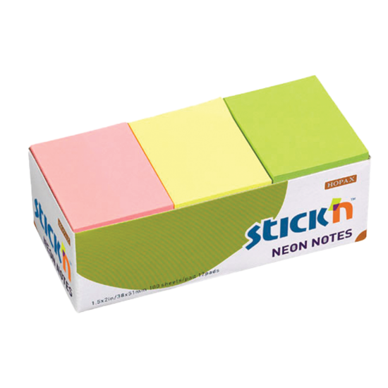 Picture of Adhesive Notes: 38mm X 50mm Pastel Neon Assorted