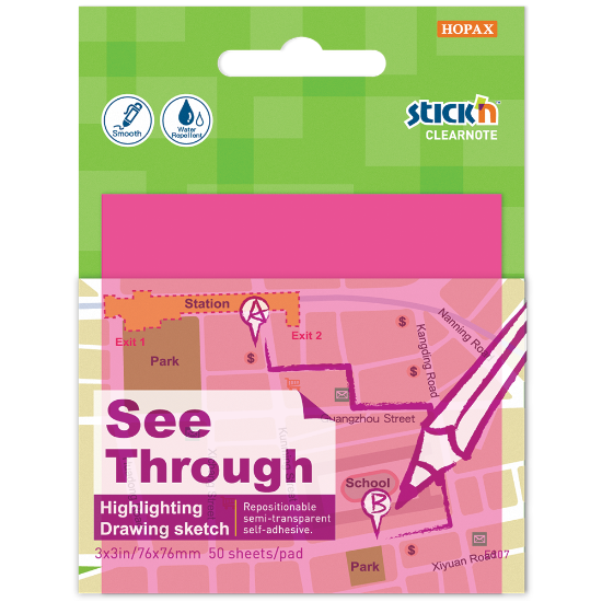 Picture of Adhesive Notes: 76mm X 76mm Magenta Notes Pkt-6