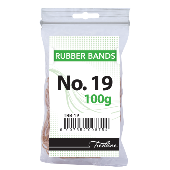 Picture of Rubber Bands 100Gm Bags: No. 19 80 X 1.6mm Beige