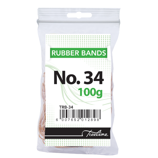 Picture of Rubber Bands 100Gm Bags: No. 34 100 X 3mm Beige