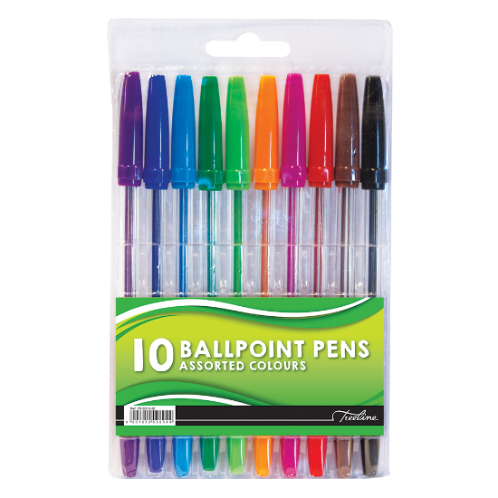 Picture of Colour Ballpoint Pens: Wallet Pens 10 Assorted