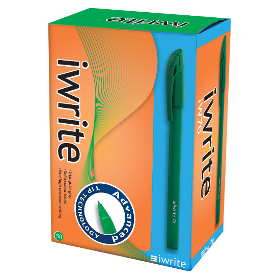 Picture of IWrite Solid Colour Barrel Green Box-50