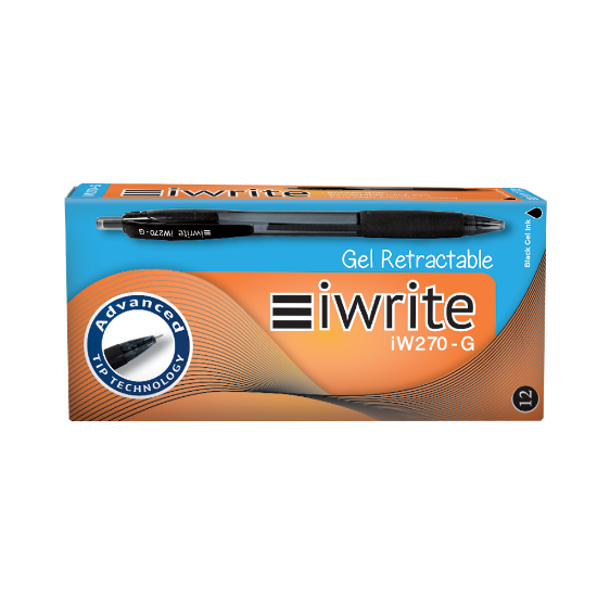 Picture of IWrite Gel Retractable Pen Black Pkt-12