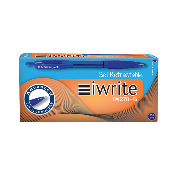 Picture of IWrite Gel Retractable Pen Blue Pkt-12