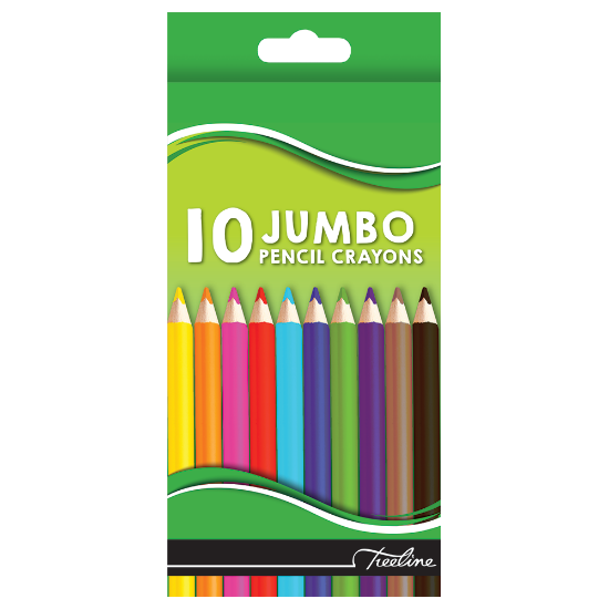 Picture of Pencil Jumbo Crayons 10'S: Full Length Assorted