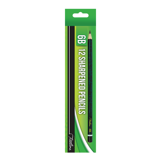 Picture of Graphite Pencils: 6B Sharpened Economy Green/Black