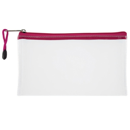 Picture of Pencil Bags: Transluscent Mesh 22cm With Pink Zip