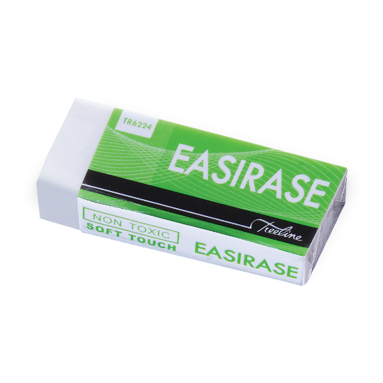 Picture of Erasers: 61 X 23 X 12.5mm Sleeved White Each