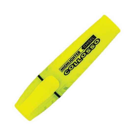 Picture of Collosso Highlighters Chisel Tip Yellow Box-10