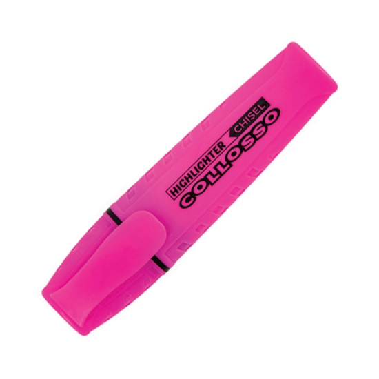 Picture of Collosso Highlighters Chisel Tip Pink Box-10