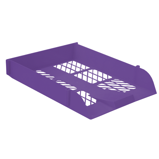 Picture of Desk Letter Trays: Plastic Electric Purple Each