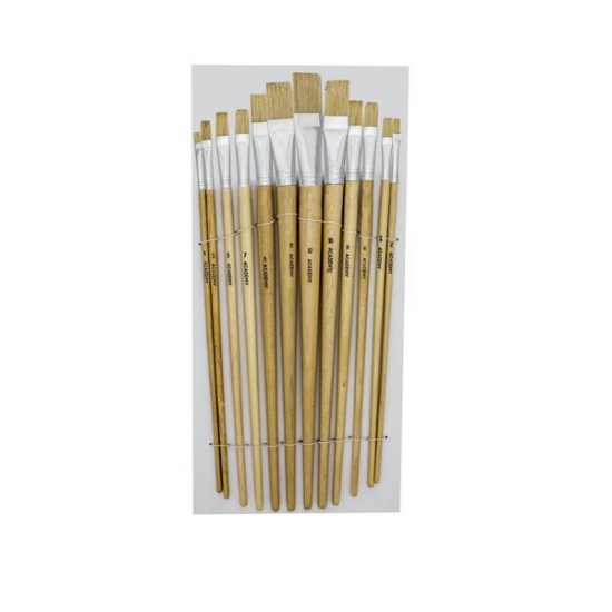 Picture of Paint Brushes: Size 1-12 Set Long Handle Flat Synt