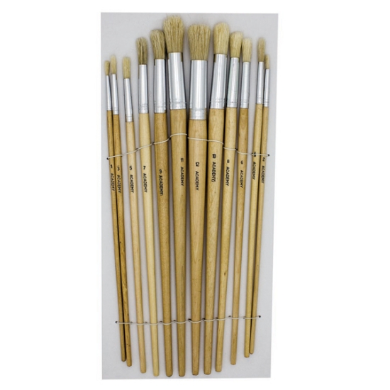 Picture of Paint Brushes: Size 1-12 Set Long Handle Flat Roun