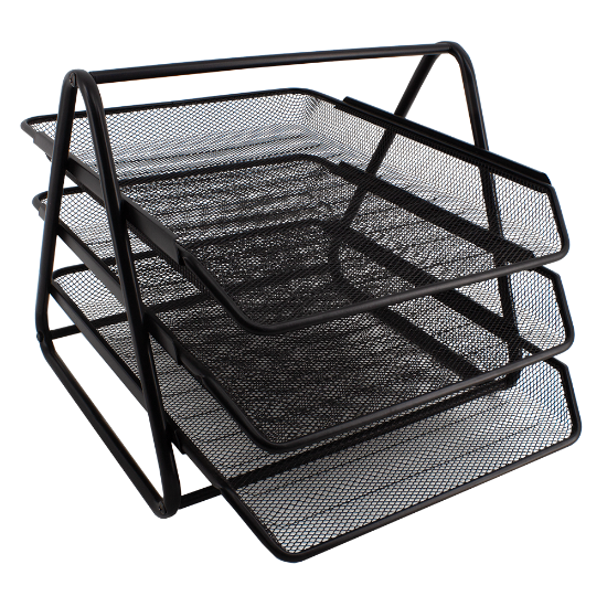 Picture of Wire Mesh Range Letter Tray  M700 3 Tier Black