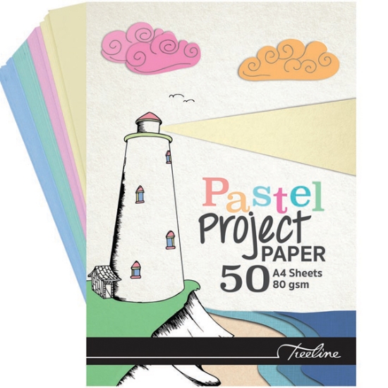 Picture of Project Pads A4: 80gsm Pastel 50 Sheet Assorted