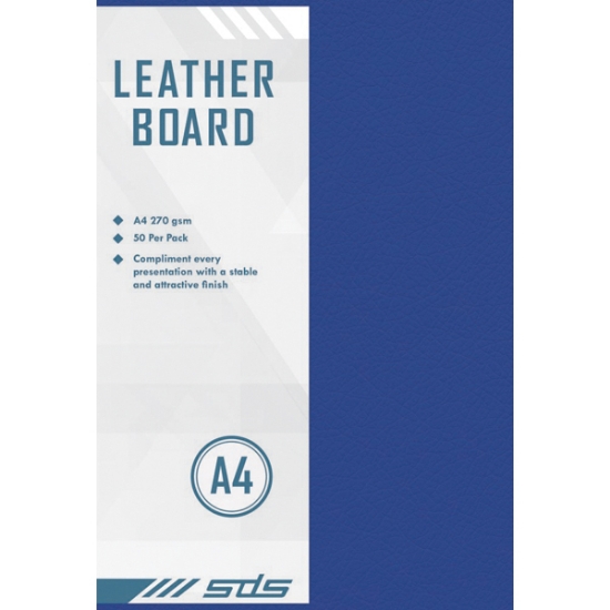 Picture of Board A4 Leather Grain 270 Grams Blue Pkt-100