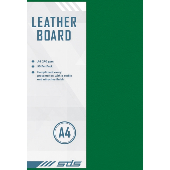 Picture of Board A4 Leather Grain 270 Grams Green Pkt-100