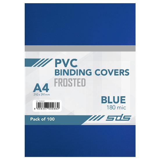 Picture of Binding Covers Frosted A4 180 Micron Blue Each