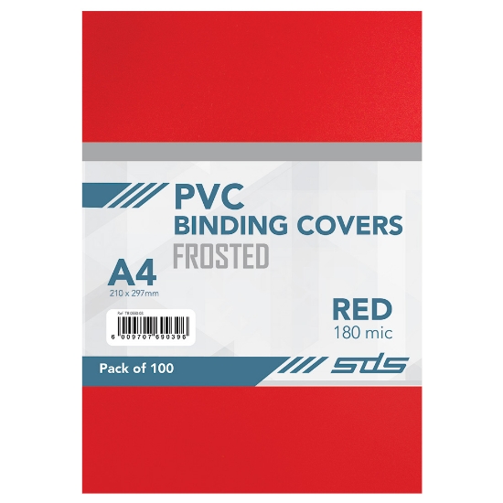 Picture of Binding Covers Frosted A4 180 Micron Red Each