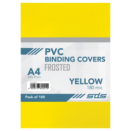 Picture of Binding Covers Frosted A4 180 Micron Yellow Each