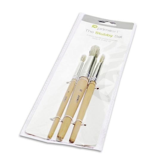 Picture of Carded Stubby Round 583 Bristle Brush Set - 3pcs