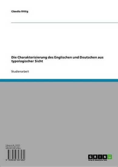 Picture of Die Charakterisierung Des Englischen Und Deutschen