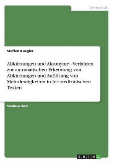 Picture of Abkurzungen und Akronyme - Verfahren zur automatis