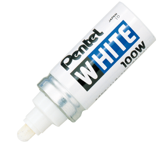Picture of Pentel Broad Bullet Tip White Marker Box-12