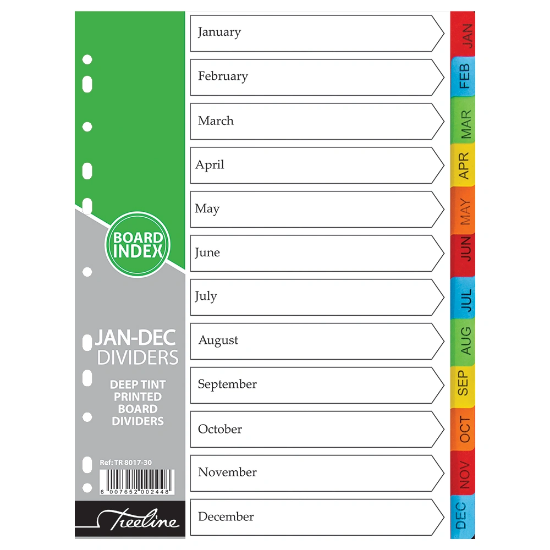 Picture of Dividers: January To Decebber Deep Tint Assorted