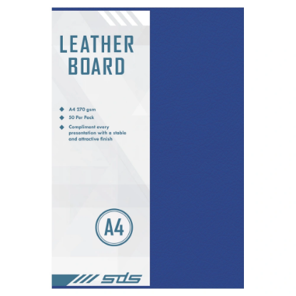 Picture of Board A4 Leather Grain 270 Grams Blue Pkt-50