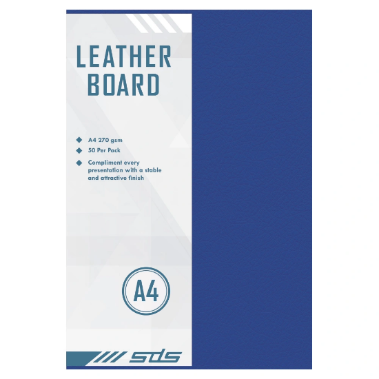 Picture of Board A4 Leather Grain 270 Grams Blue Pkt-50