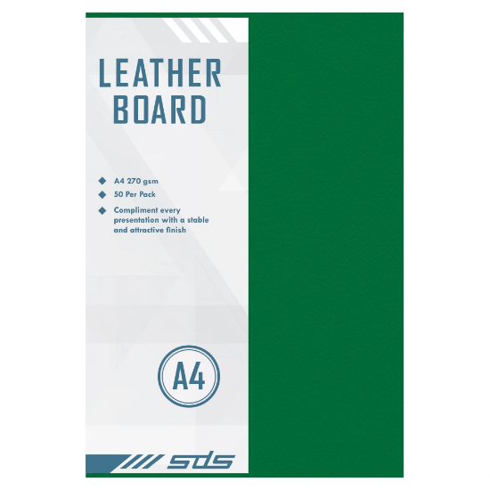 Picture of Board A4 Leather Grain 270 Grams Green Pkt-50