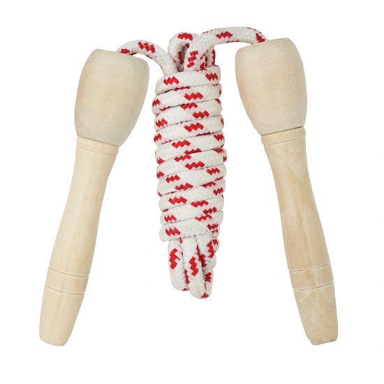 Picture of Skipping Ropes: Wooden Handle Assorted
