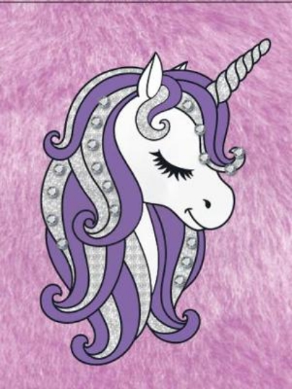 Picture of Bejeweled Unicorn Fur Trifold Organiser