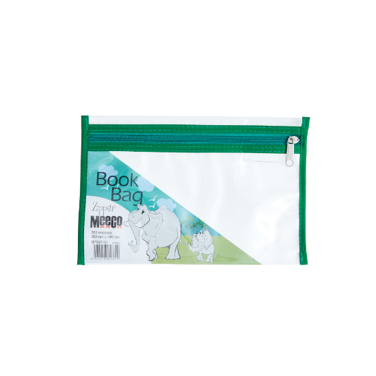 Picture of Meeco A5 PVC Book Bag with Zip Closure Green (265m