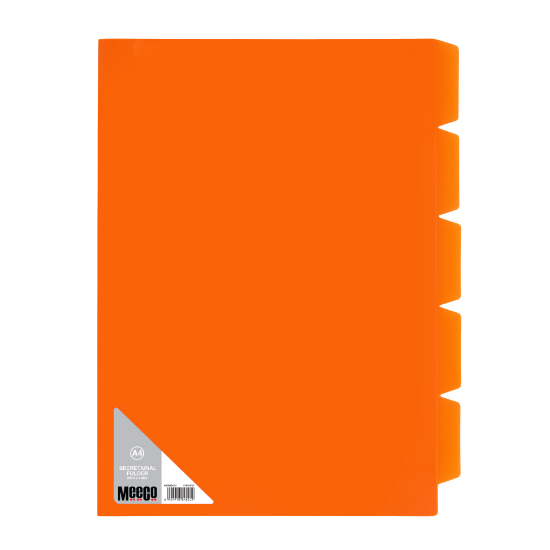 Picture of Meeco A4 5 Tab Secretarial Folder Orange