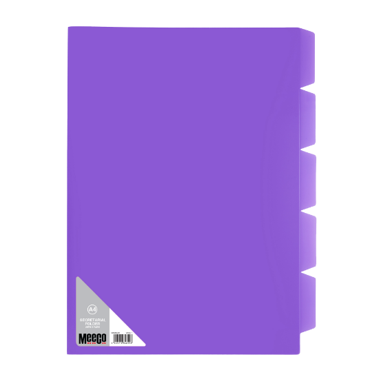 Picture of Meeco A4 5 Tab Secretarial Folder Violet Pkt-5