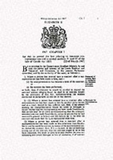 Picture of Misrepresentation Act 1967