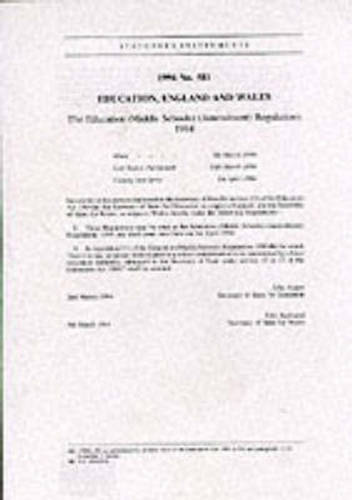 Picture of The Education (Middle Schools) (Amendment) Regulat