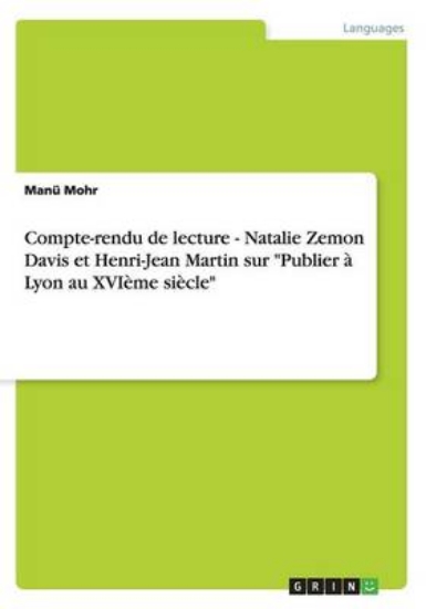 Picture of Compte-Rendu de Lecture - Natalie Zemon Davis Et H