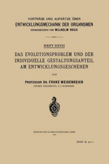 Picture of Das Evolutionsproblem Und Der Individuelle Gestalt