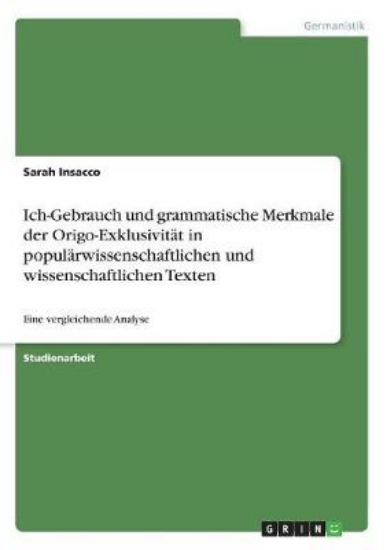 Picture of Ich-Gebrauch und grammatische Merkmale der Origo-E