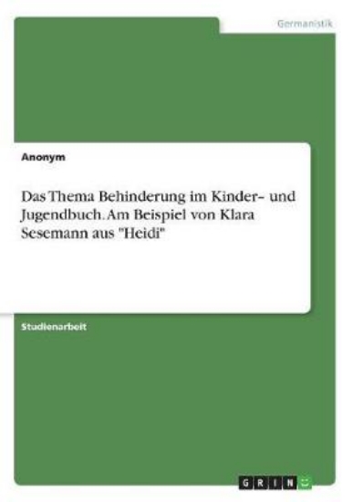 Picture of Das Thema Behinderung im Kinder- und Jugendbuch. A