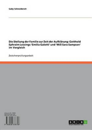Picture of Die Stellung Der Familie Zur Zeit Der Aufkl Rung