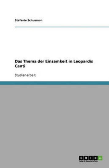 Picture of Das Thema der Einsamkeit in Leopardis Canti